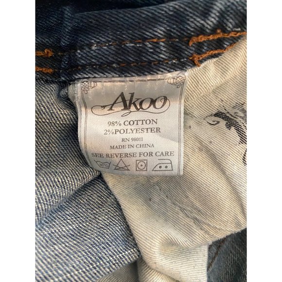 AKOO Brand Jeans Men 36x 32 Distressed Destroyed Paint Denim Streetwear Hip-Hop - Picture 10 of 16
